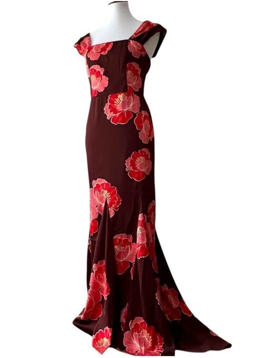 Nicole by Nicole Miller Dresses & Skirts - Formal Dress 12 Y2K Large Gown Tropical Prom Maxi Cruise Hawaiian Floral Elegant